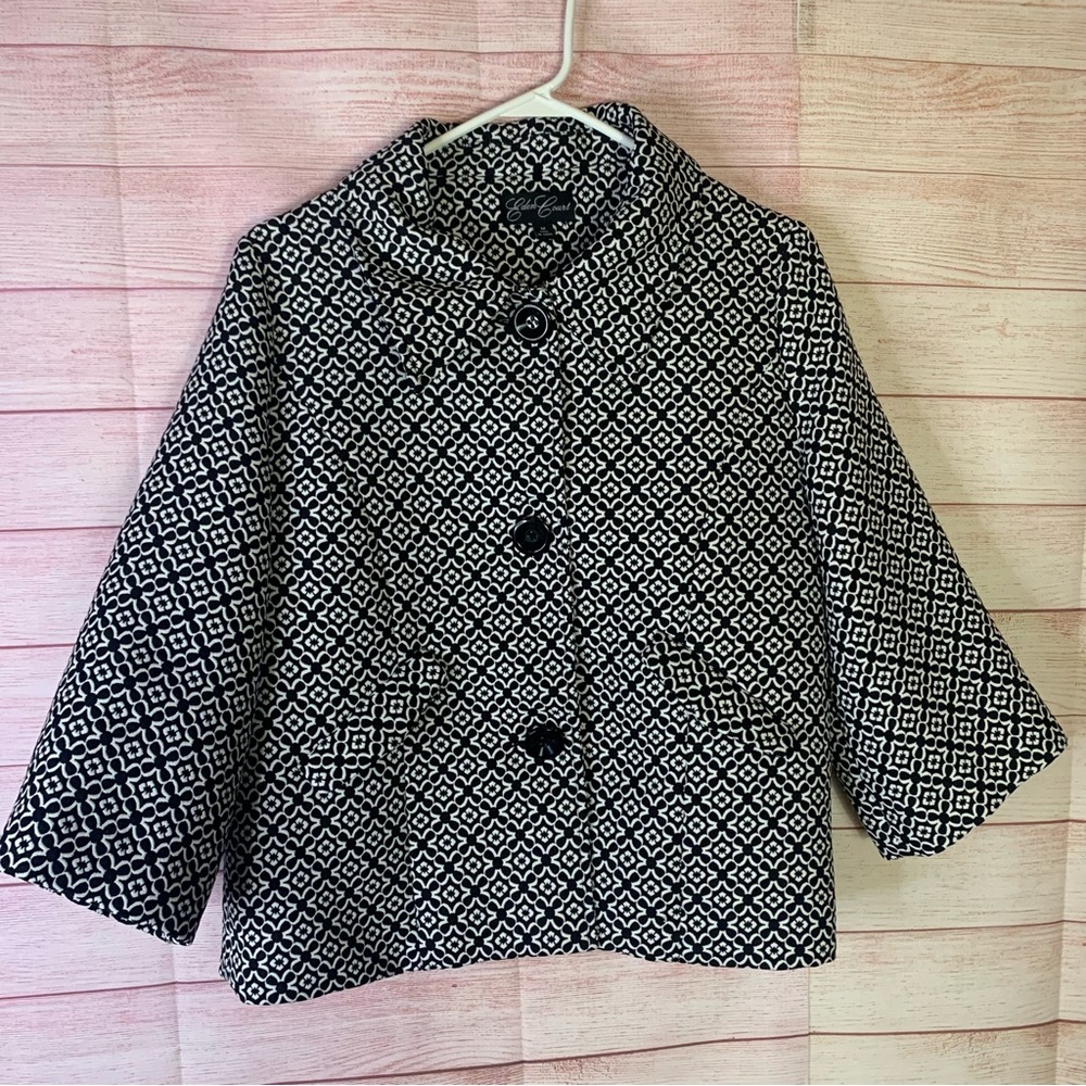 Eden Court Black White‎ Career Blazer Jacket Size Medium